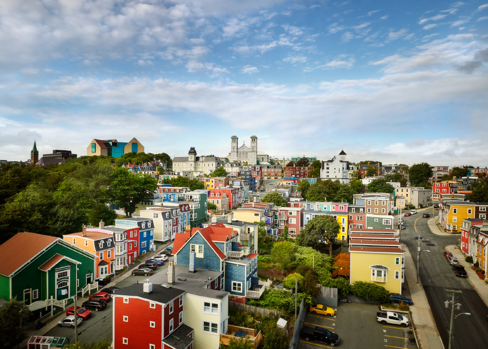 Vibrant and colourful homes of Jellybean Row in downtown St. John’s
