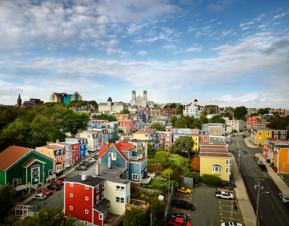 Vibrant and colourful homes of Jellybean Row in downtown St. John’s